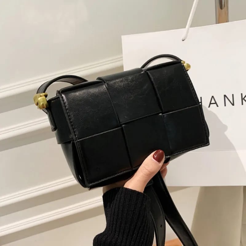 Simple Solid Color Print Portable Crossbody Bag