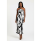 Vintage  Printed Halter Dress