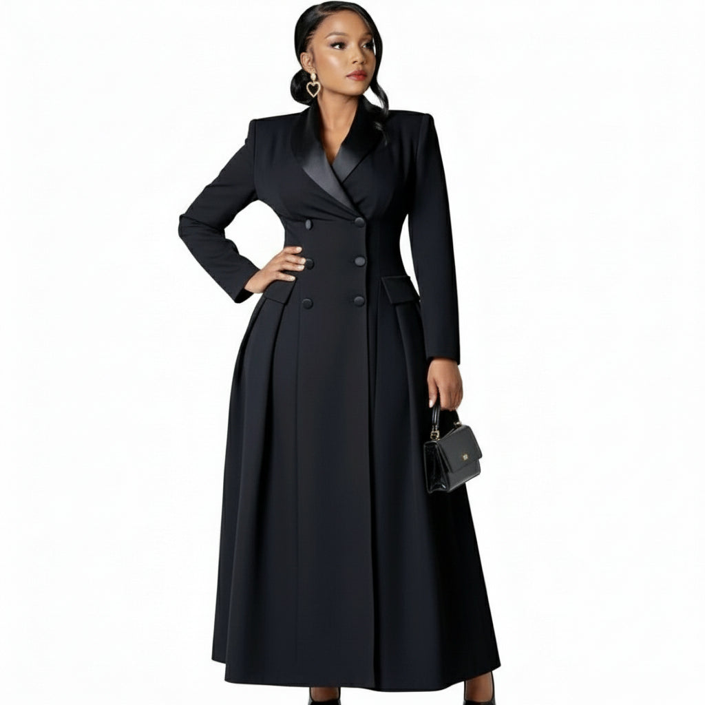 Plus Size Double-breasted Blazer Dress
