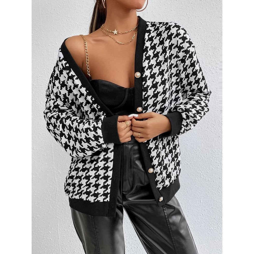 Button Detailed Plaid Jersey