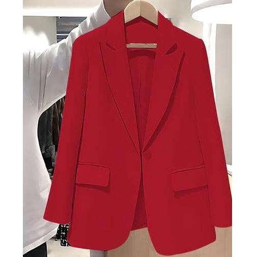 Vintage Solid Color Blazer