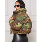 Camouflage Zipper Puffer Jacket
