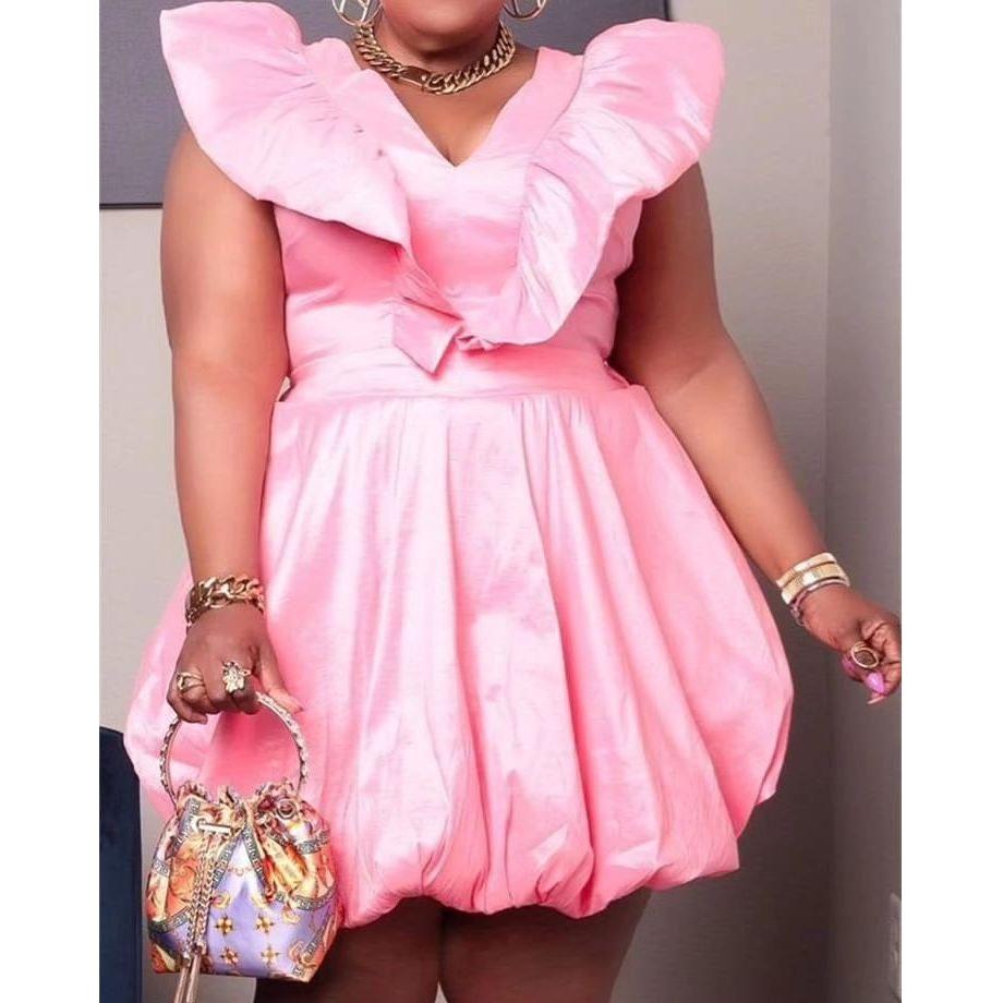 Plus Size Ruffle Bubbles Dress – YELLOW SUB TRADING
