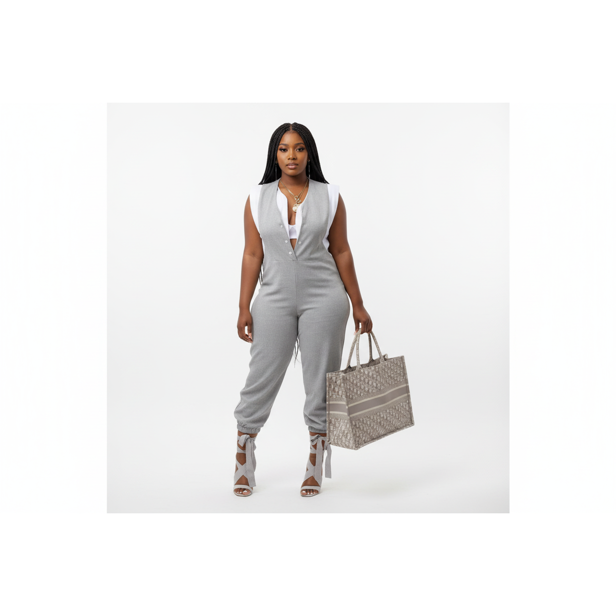 Casual Button Pocket Design Jumpsuit