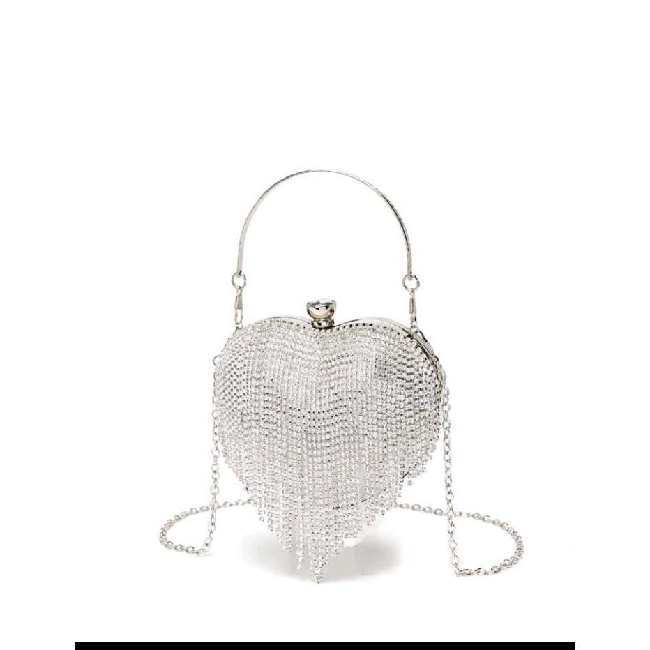 Rhinestone Love Clutch Handbag