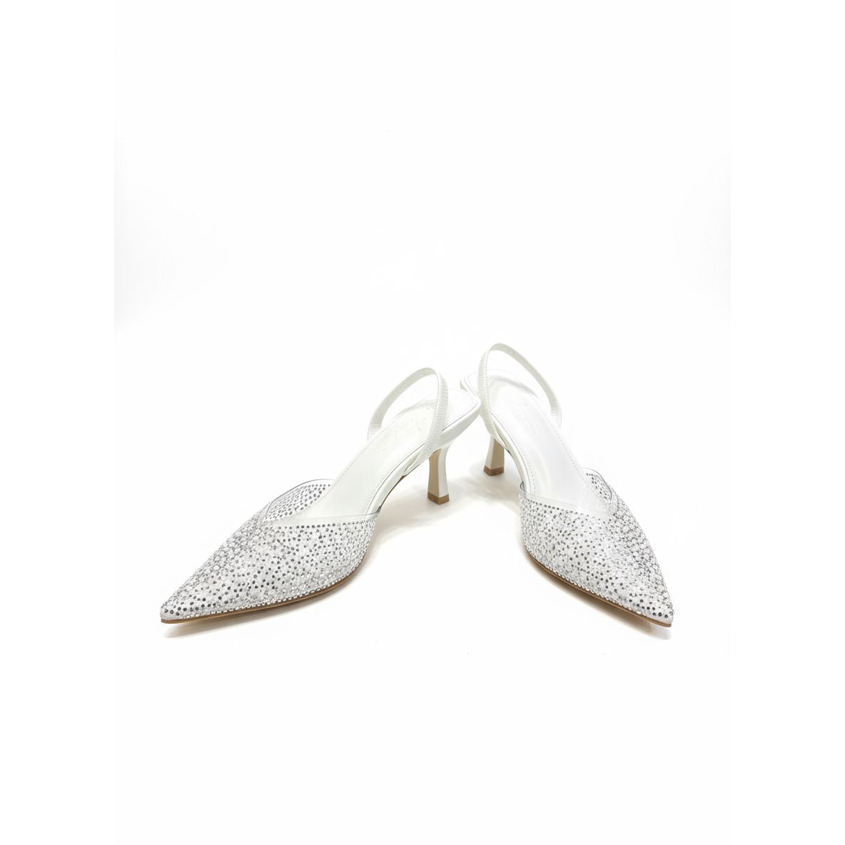 Fashionable Faux Pearl Rhinestone Decorated Heels