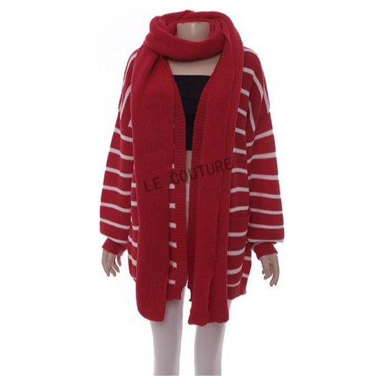 Striped Knitted Jersey and Scarf Set.