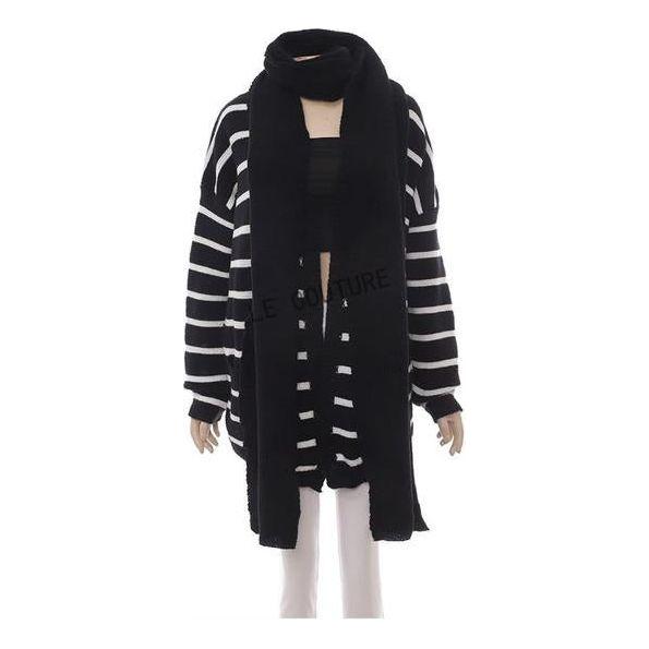 Striped Knitted Jersey and Scarf Set.