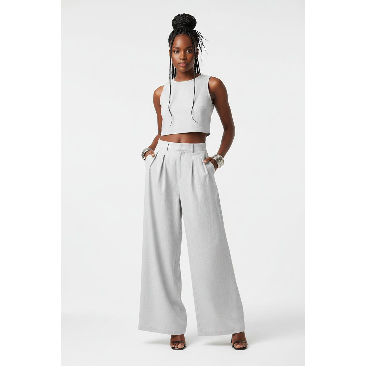 High Waisted Wide Leg Elegant Loose Fit Pants