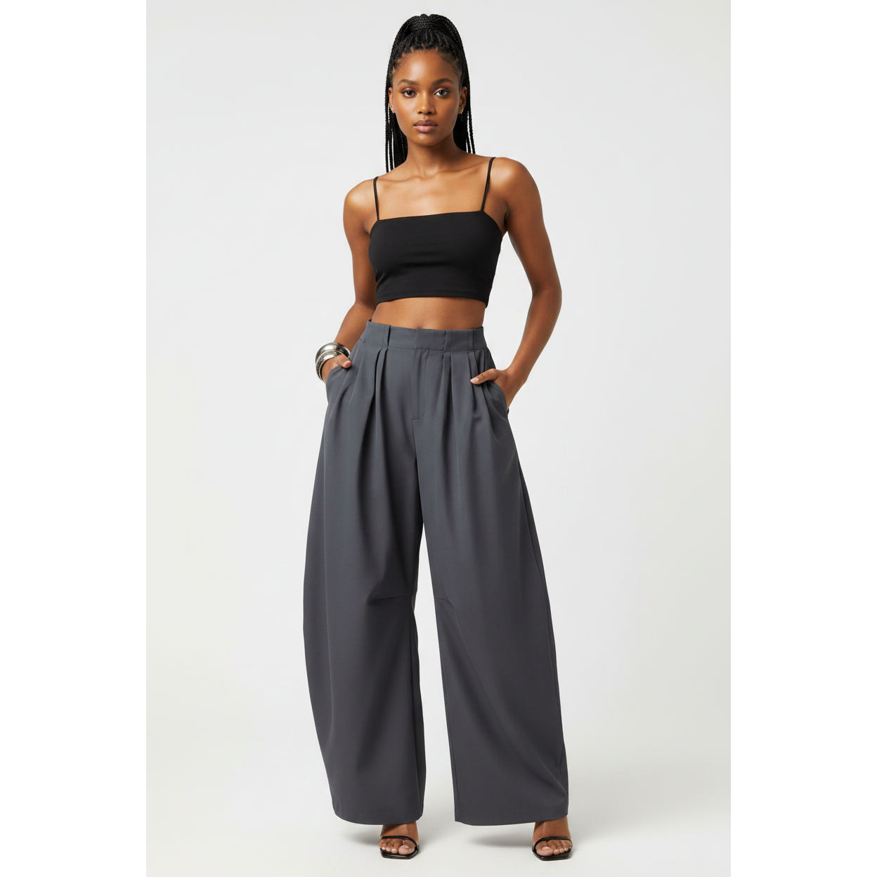 High Waisted Wide Leg Elegant Loose Fit Pants