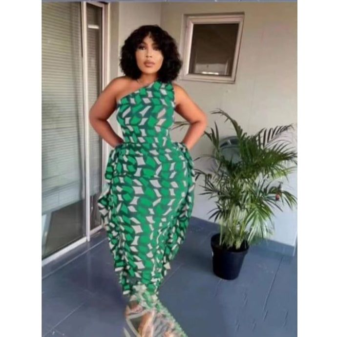 One Arm Printed Dress