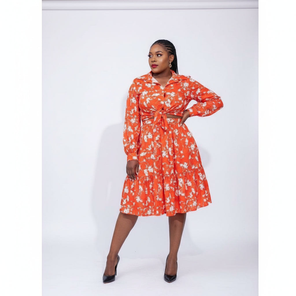 Long Sleeve Floral Two Piece Set