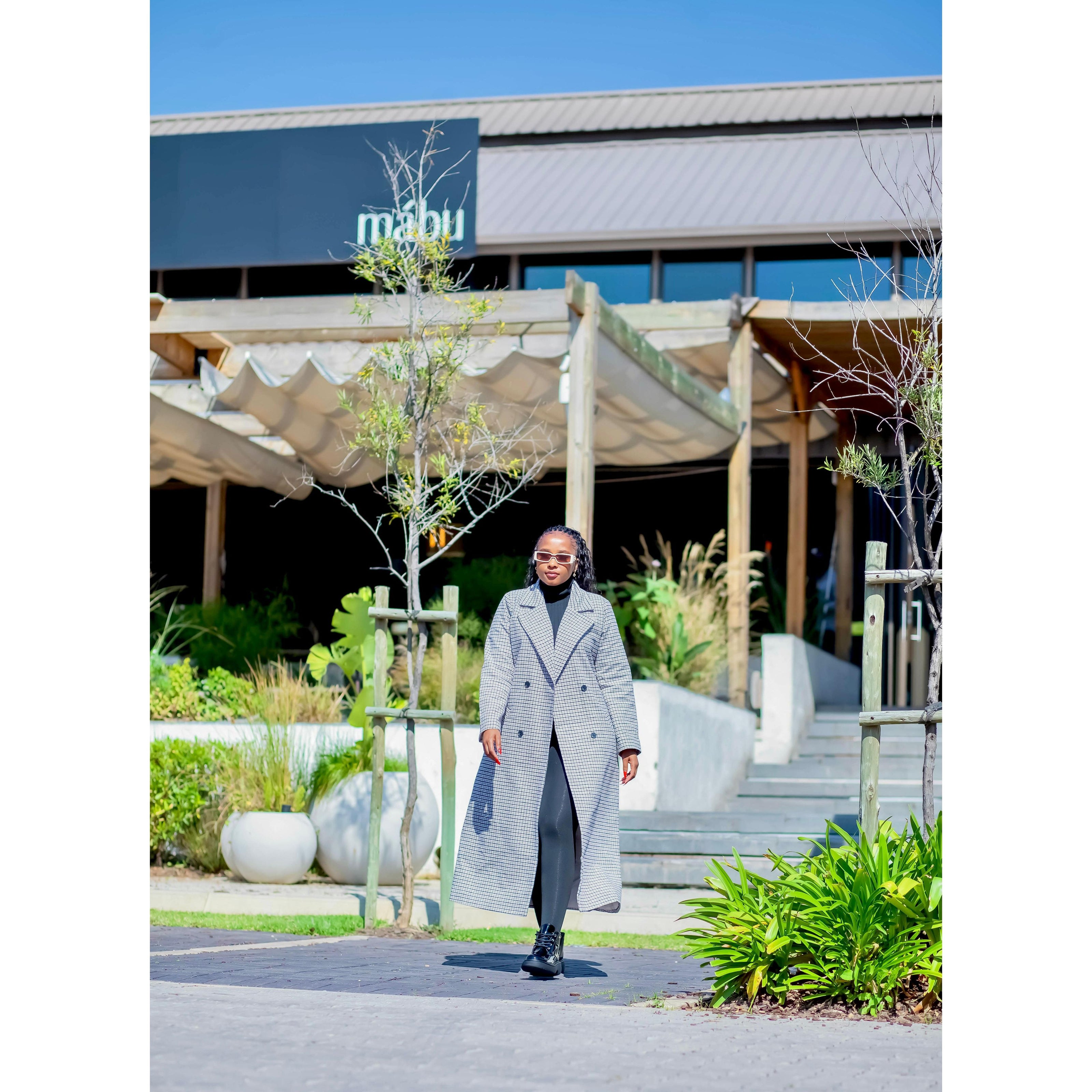 Street Plaid Solid Patchwork Buckle Turndown Collar Outerwear