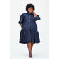 Denim Button Detailed Dress