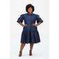 Denim Button Detailed Dress