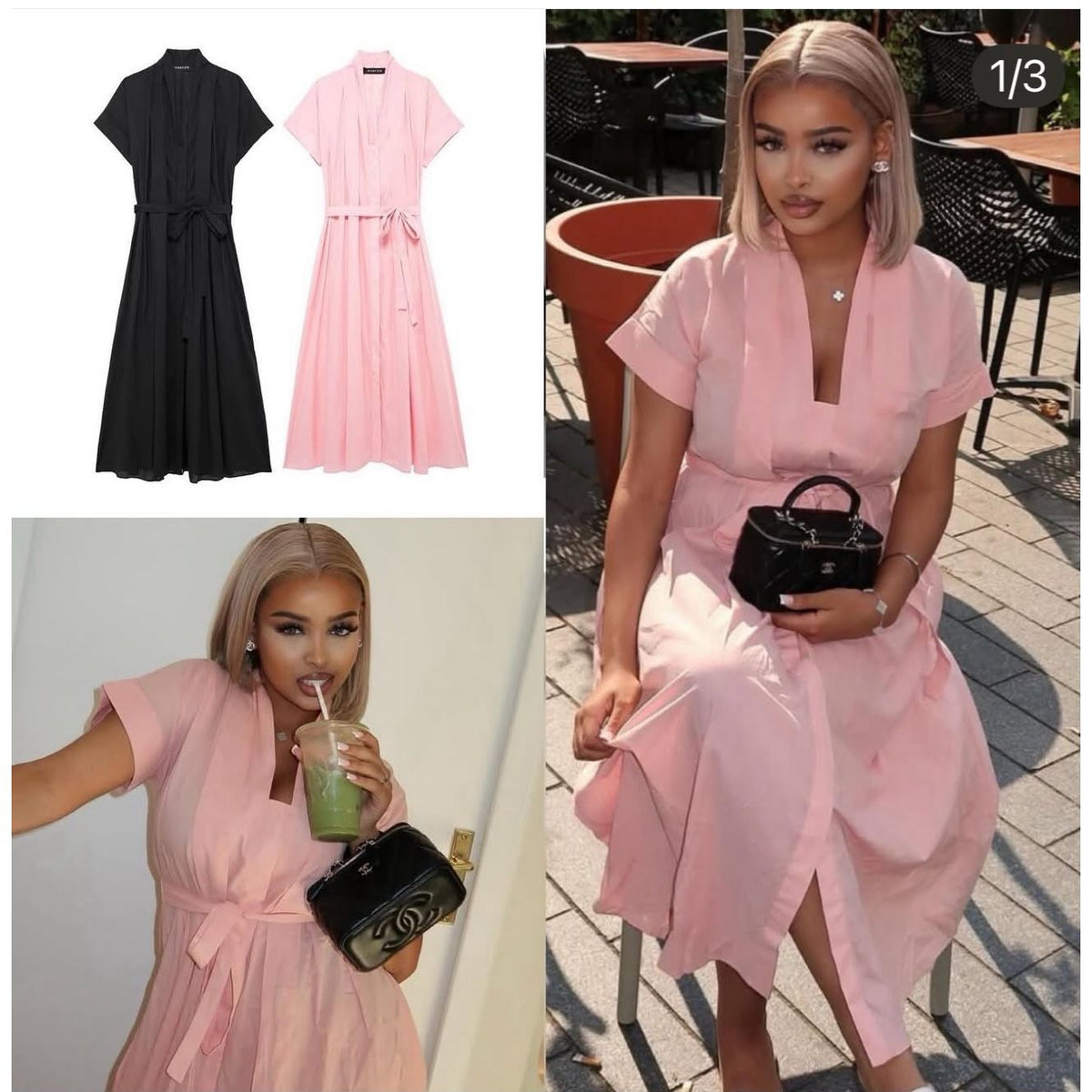 Plus Size Short Cuffed Sleeve Midi Dress