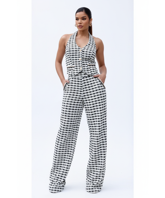 Vintage Buttoned Top & Pant Set