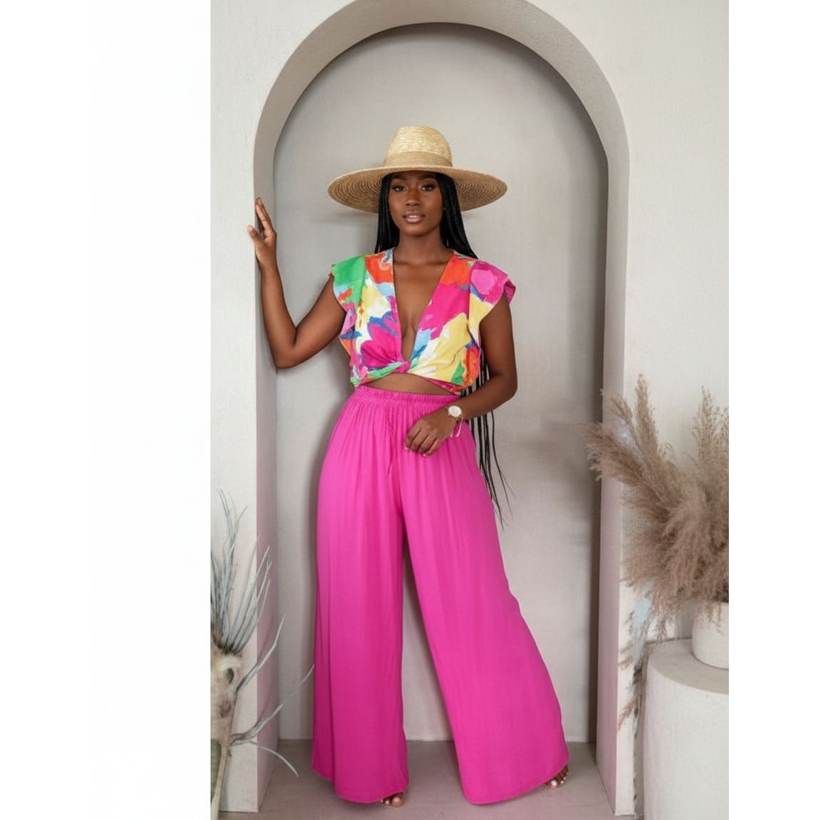 Loose Pleated High Waisted Pant