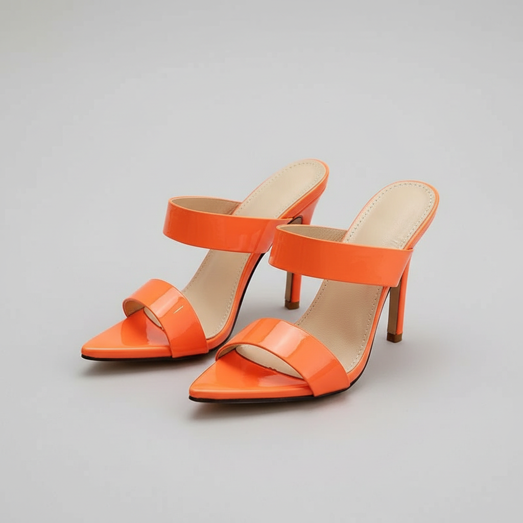 Pointed Toe High Hell Mules.