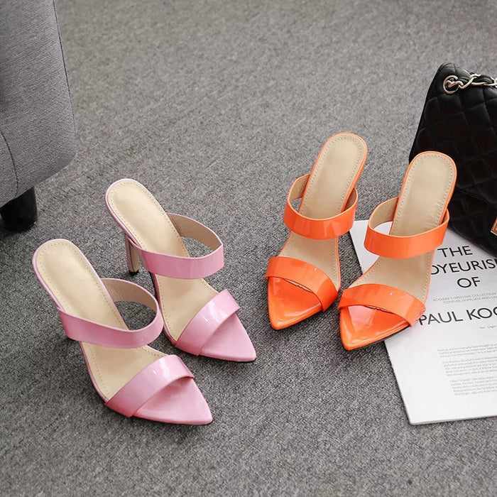 Pointed Toe High Hell Mules