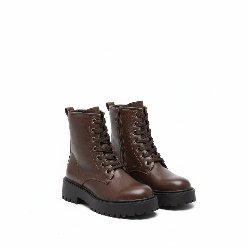 Minimalist Lace-up Front Combat Boots