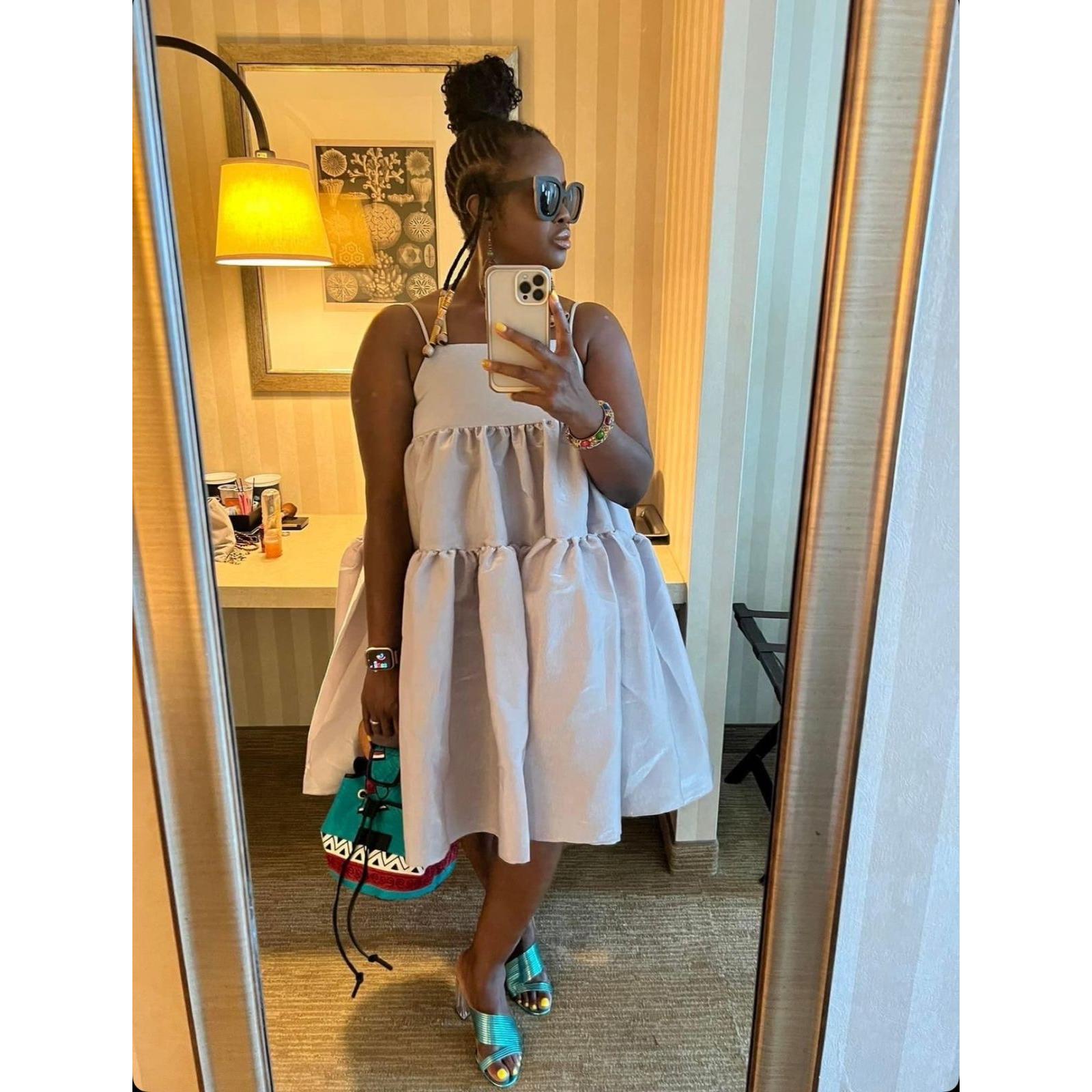 Stylish Bubble Sleeveless Short Dress