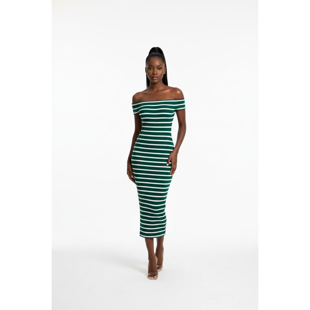 Knitted Off Shoulder Bodycon Dress