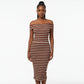 Knitted Off Shoulder Bodycon Dress