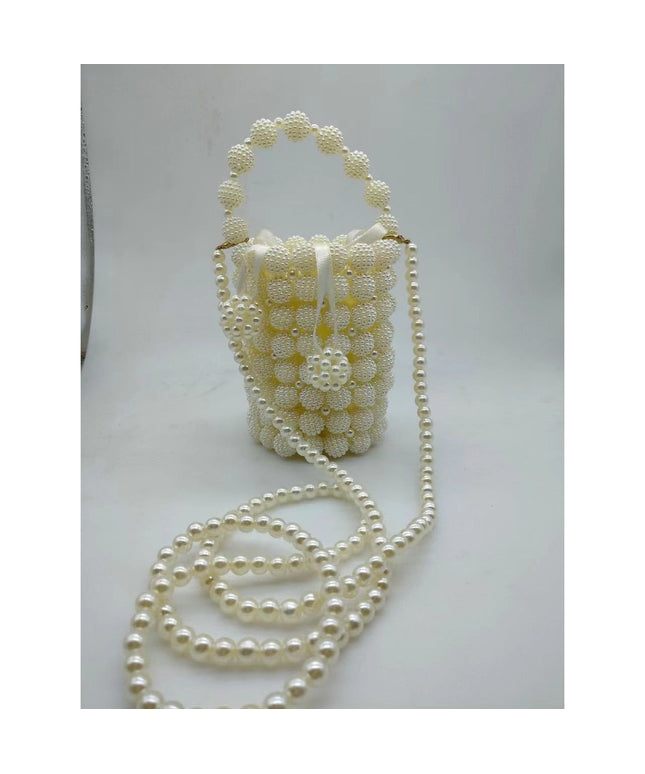 Handmade Pearl Bucket Stone Purse Handbag