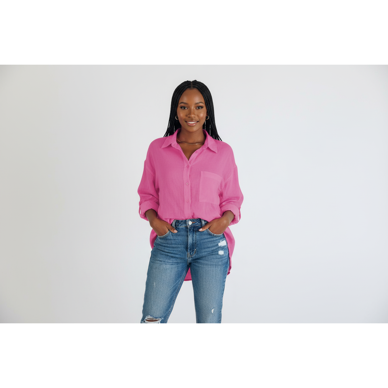 Casual Long Sleeve One Pocket Shirt
