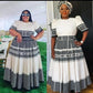 Three Quarter Sleeve Xhosa Round Neck Ankara Dress.