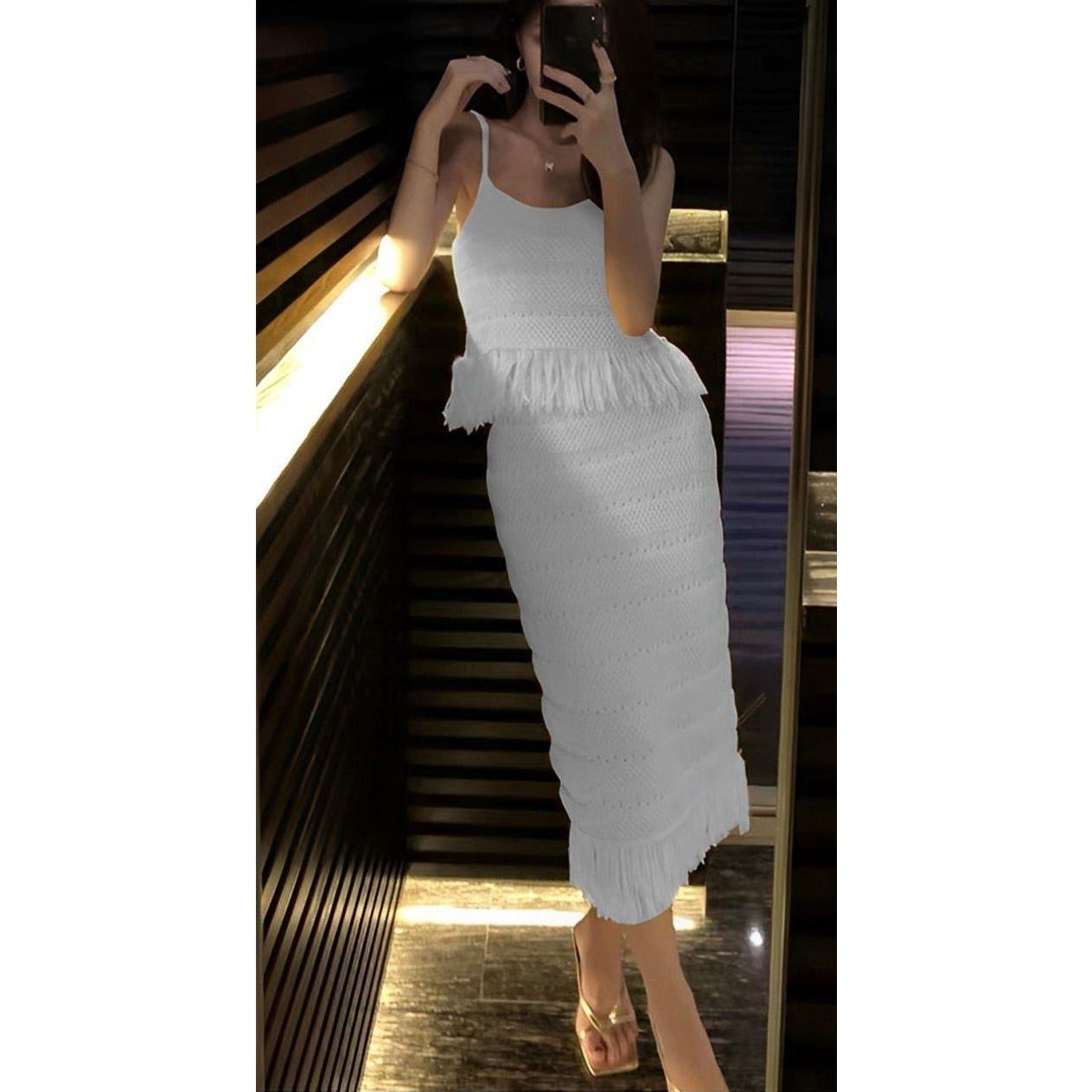 Sleeveless Top & Spaghetti Maxi Skirt Set