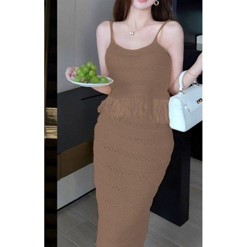 Sleeveless Top & Spaghetti Maxi Skirt Set