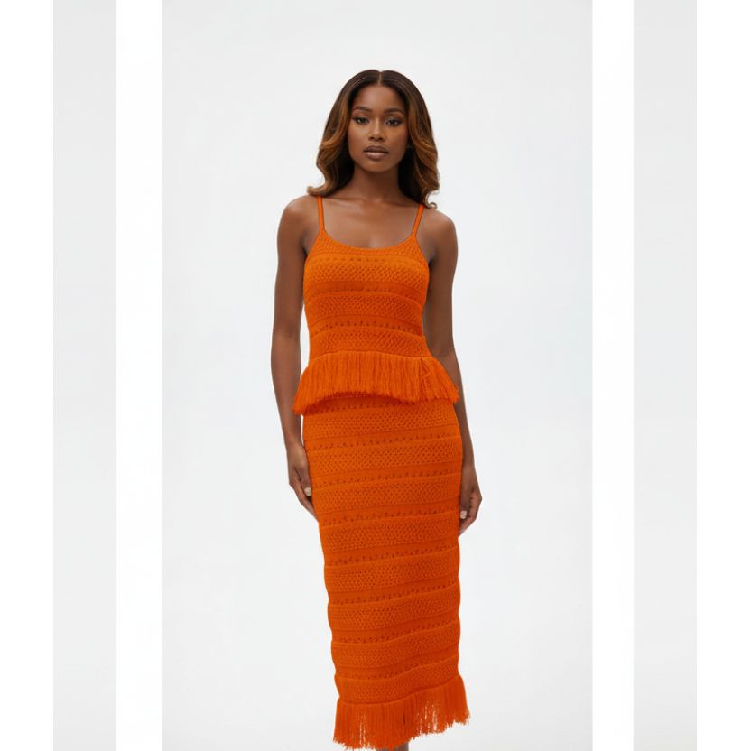 Sleeveless Top & Spaghetti Maxi Skirt Set