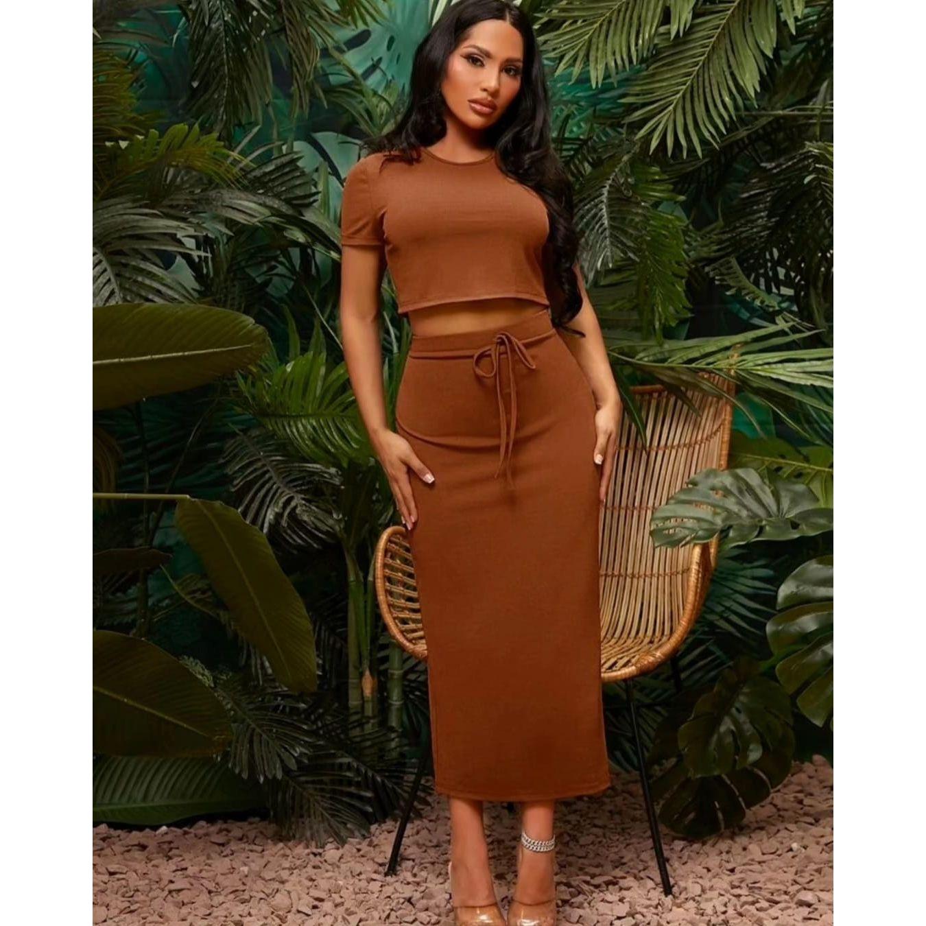 Pencil Skirt and Crop Top Set