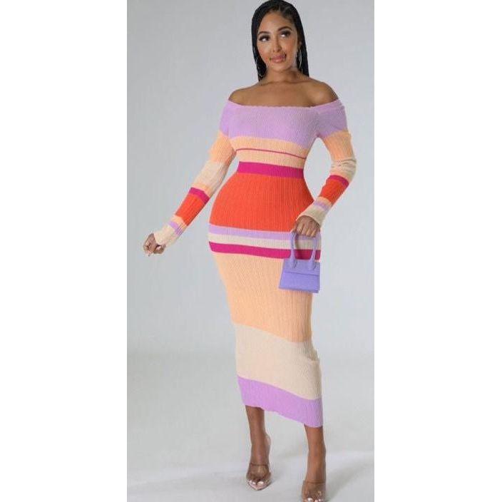 A sexy shoulder dressing dress