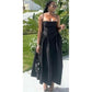 Spaghetti strap Lace Up Maxi Dress.