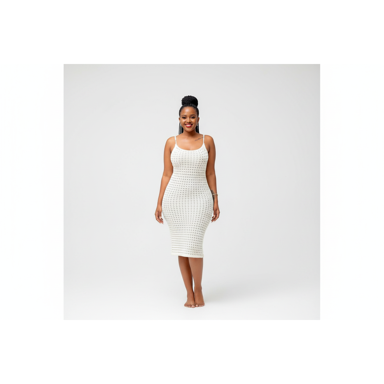 Sexy Hollow Knitted Suspender Dress