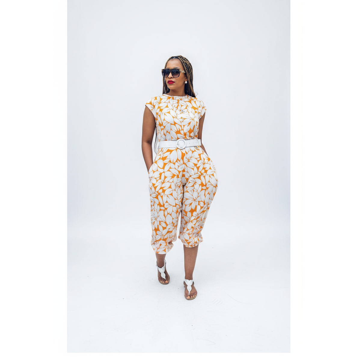 Sleeves Floral Jumpsuit