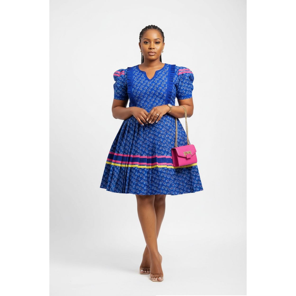 Round Neck with a V-drop Traditional Dress