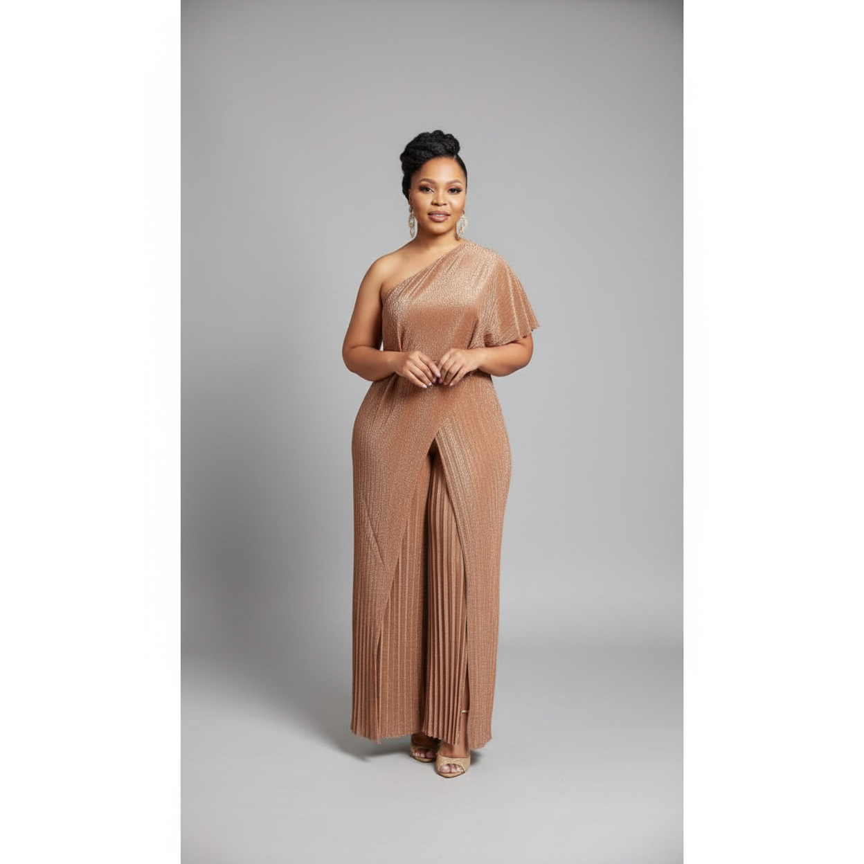 Off Shoulder Split Jumpsuit