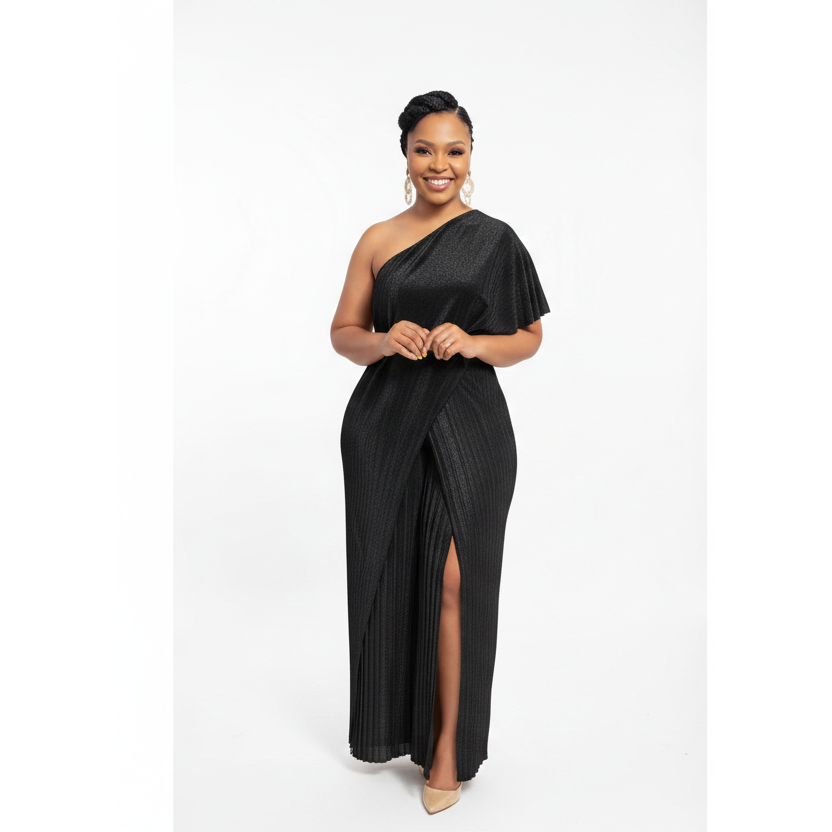 Off Shoulder Split Jumpsuit