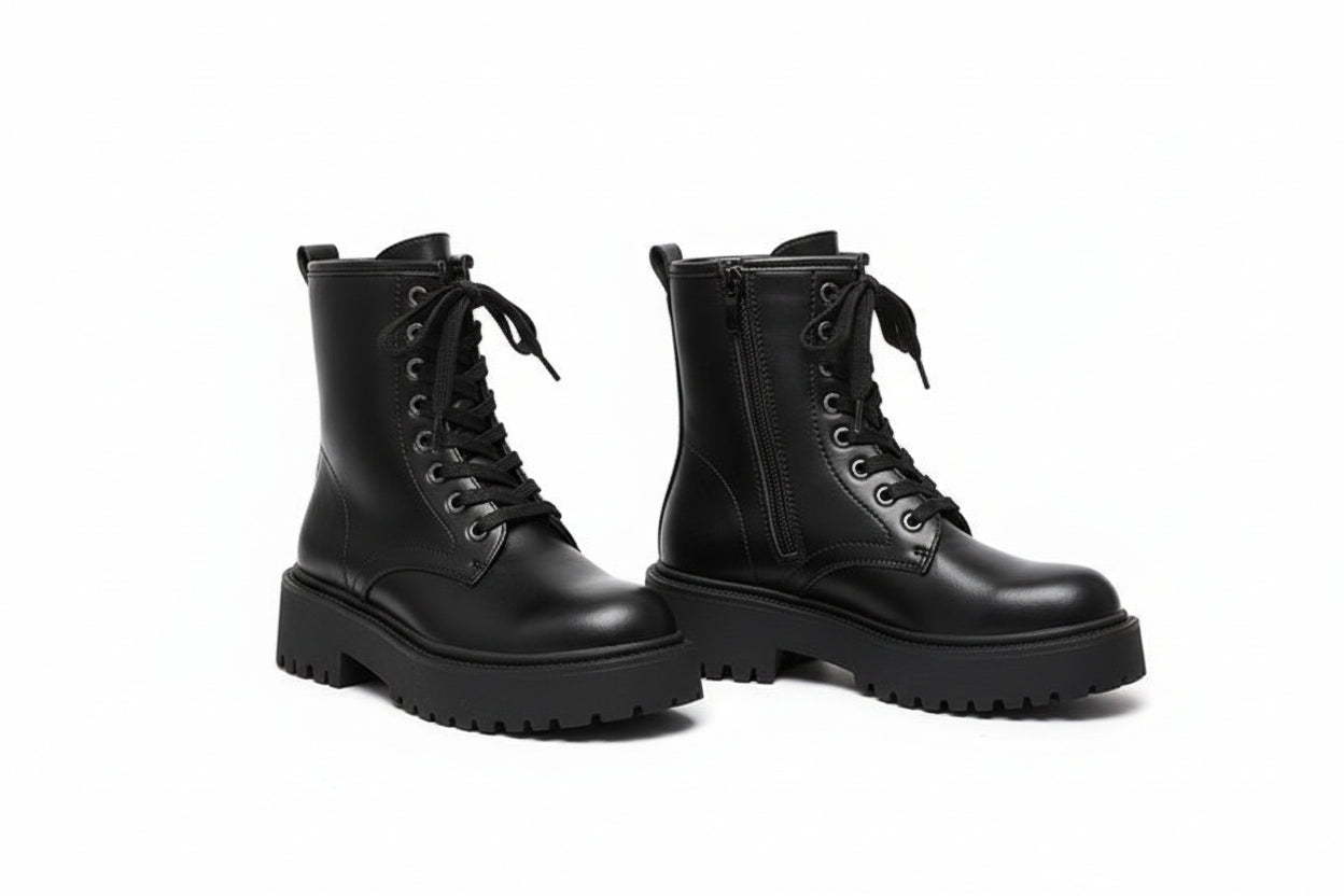 Minimalist Lace-up Front Combat Boots