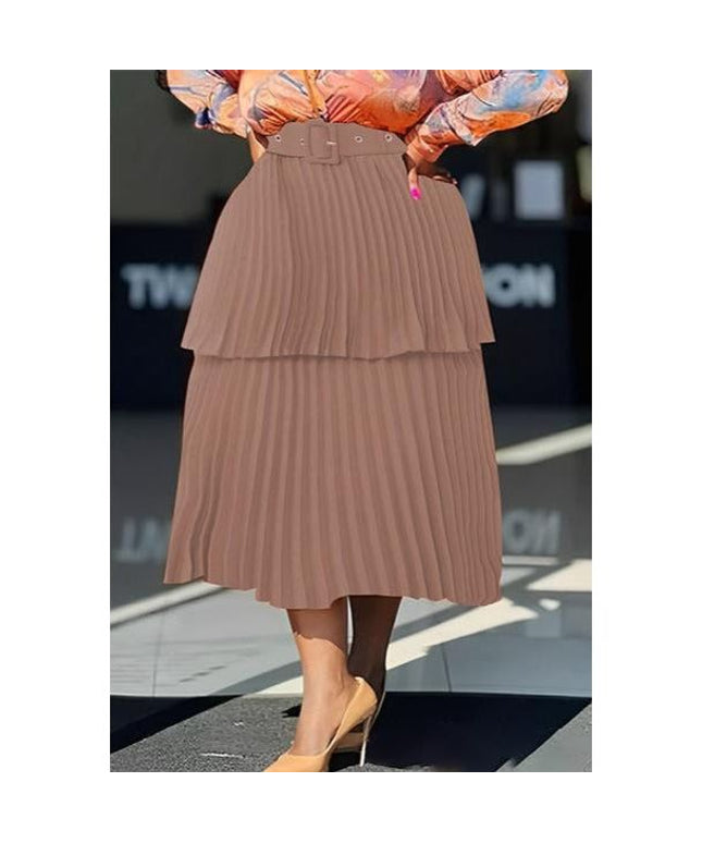 Vintage Pleated Patchwork Skirt