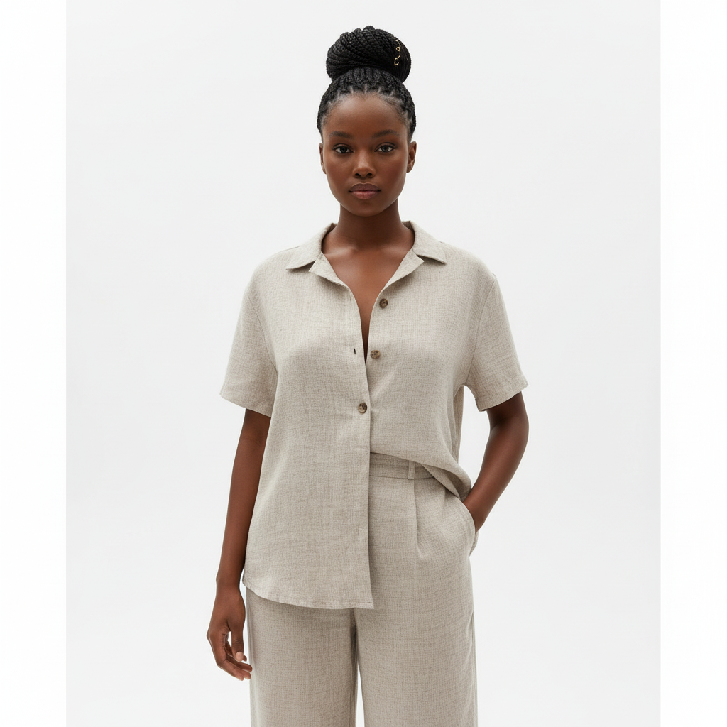 Elegant Short Sleeve Shirts & Pants Set