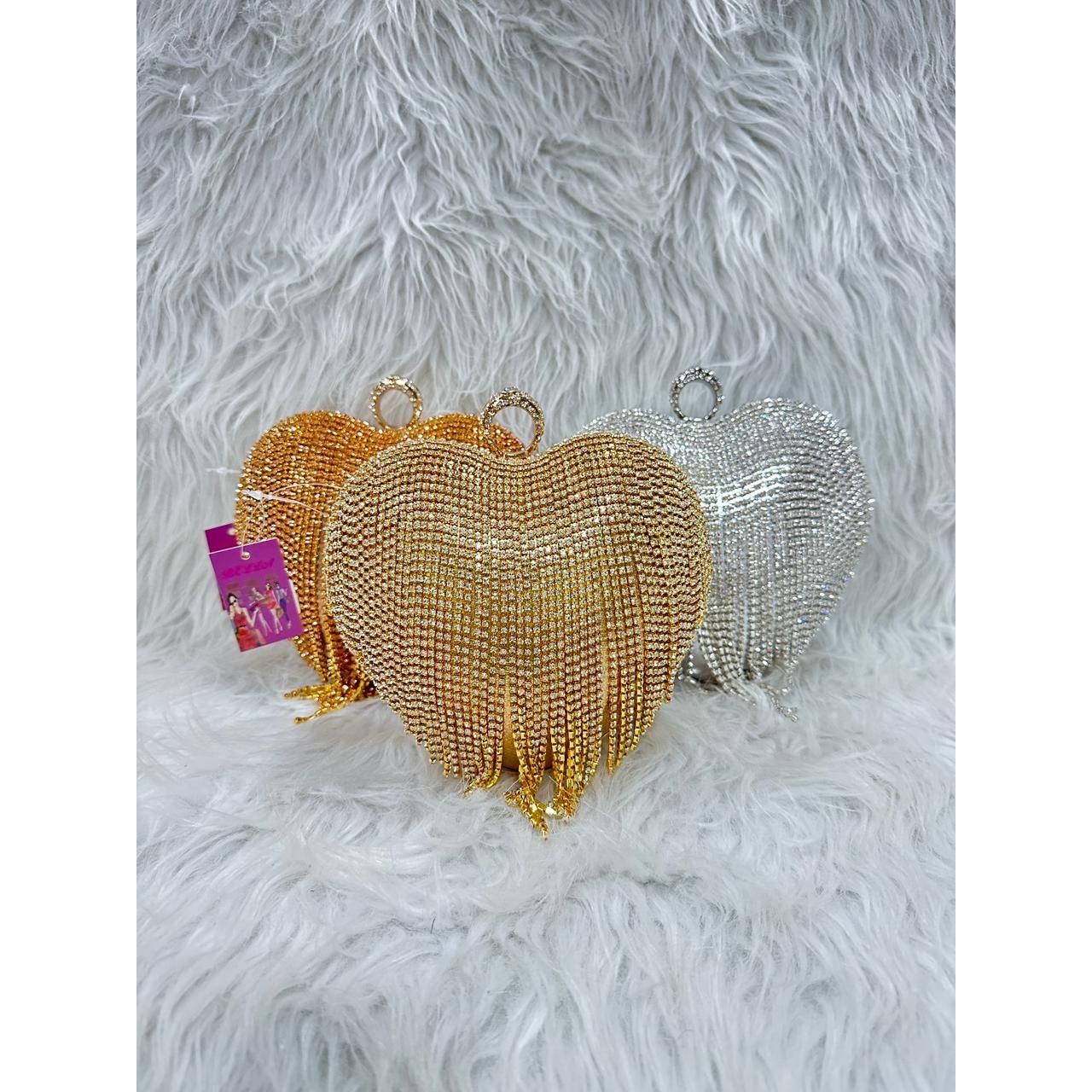 Rhinestone Love Clutch Handbag