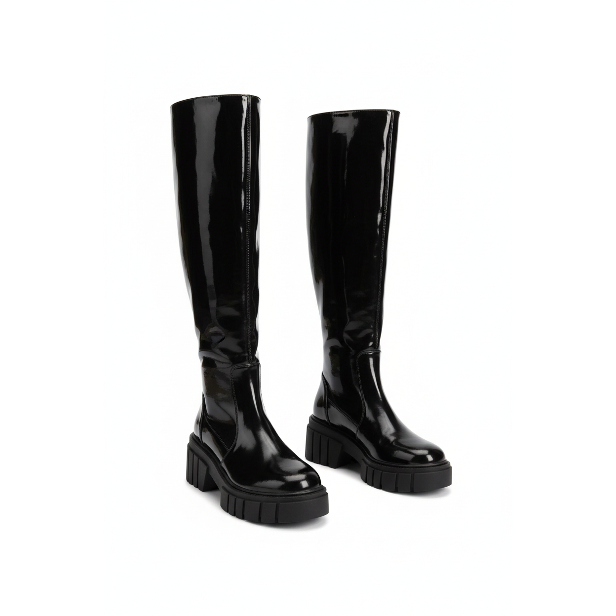 Knee Platform Solid Color Boots