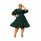 Solid Color Pleated Dress