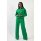 Knitted Zip Neck Top and Pant Set