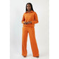 Knitted Zip Neck Top and Pant Set